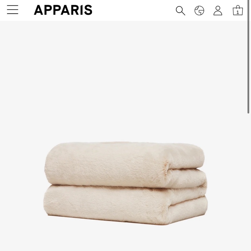 Apparis Soft Beige Faux Fur Throw